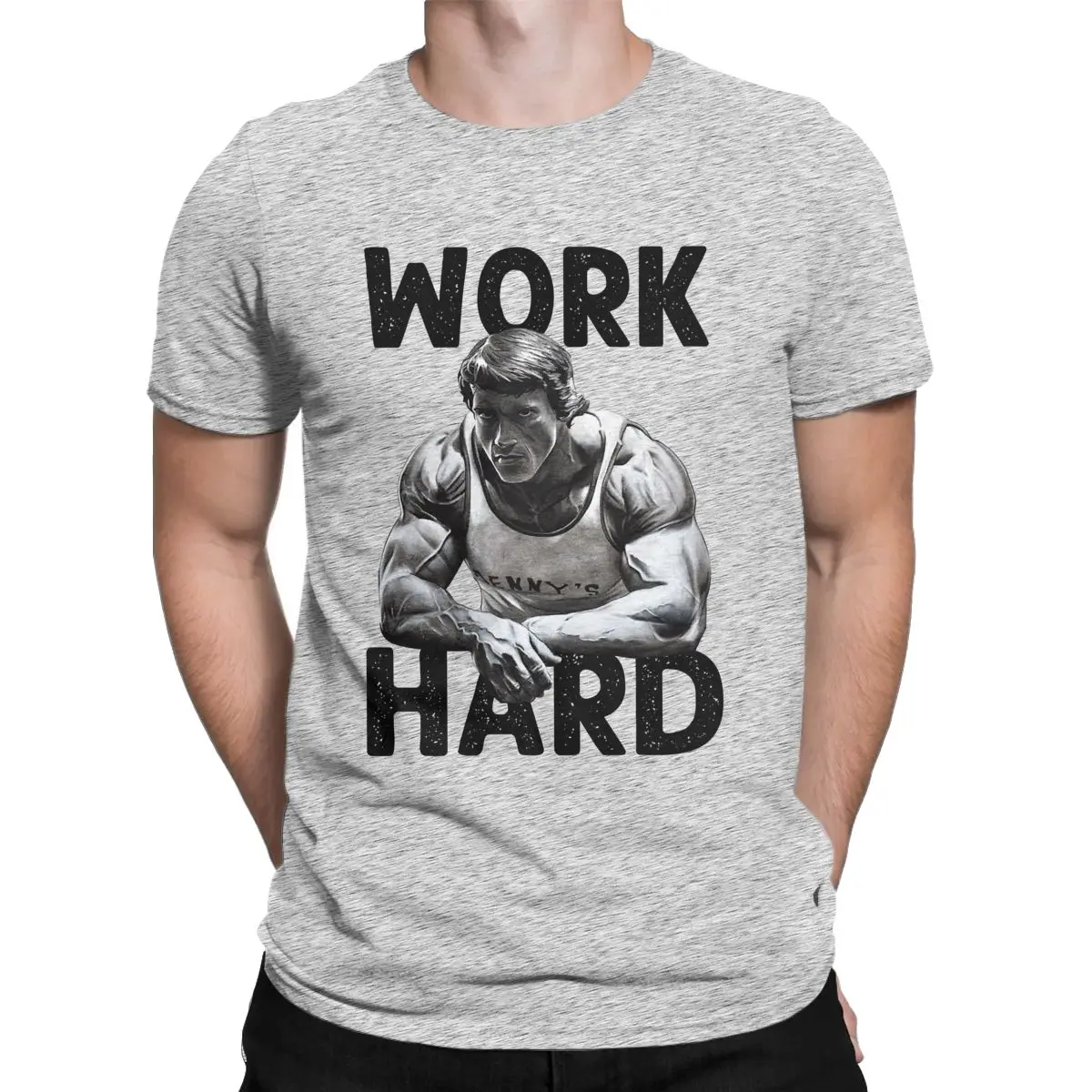 Funny Bodybuilding WORK HARD Arnold Schwarzenegger Men's clothing Novelty Short Sleeve O Neck T-Shirt Cotton Gift Idea Clothing
Funny Bodybuilding WORK HARD Arnold Schwarzenegger Men's clothing Novelty Short Sleeve O Neck T-Shirt Cotton Gift Idea Clothing