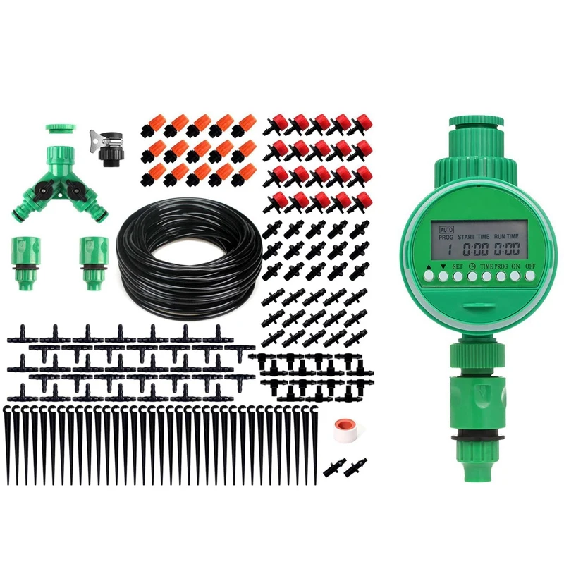 40M Mini Drip Irrigation Kit, Garden Plant Watering Kit With Automatic Irrigation Timer
40M Mini Drip Irrigation Kit, Garden Plant Watering Kit With Automatic Irrigation Timer