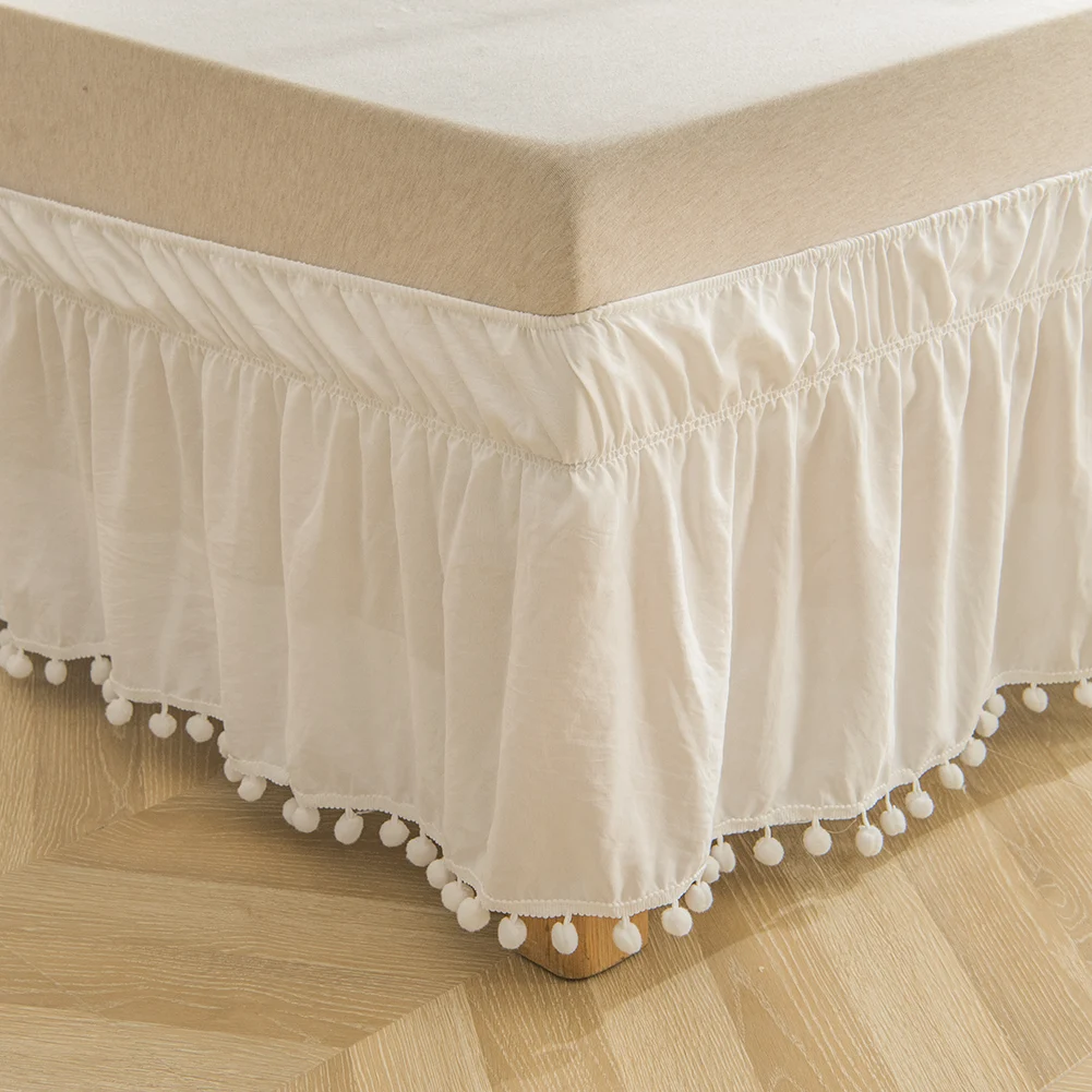 Bonenjoy 1Pc Bed Skirt on the Bed White Color Pleated Skirt Fitted Sheet Spherical Tassel Queen/King Size Bottom Sheet for Adult
Bonenjoy 1Pc Bed Skirt on the Bed White Color Pleated Skirt Fitted Sheet Spherical Tassel Queen/King Size Bottom Sheet for Adult