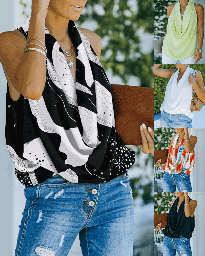 Fashion Women Sexy V-Neck Backless Vest Tank Tee Top Ladies Shirt Heap Collar Casual Sleeveless Blouse Summer Female Blusa
Fashion Women Sexy V-Neck Backless Vest Tank Tee Top Ladies Shirt Heap Collar Casual Sleeveless Blouse Summer Female Blusa