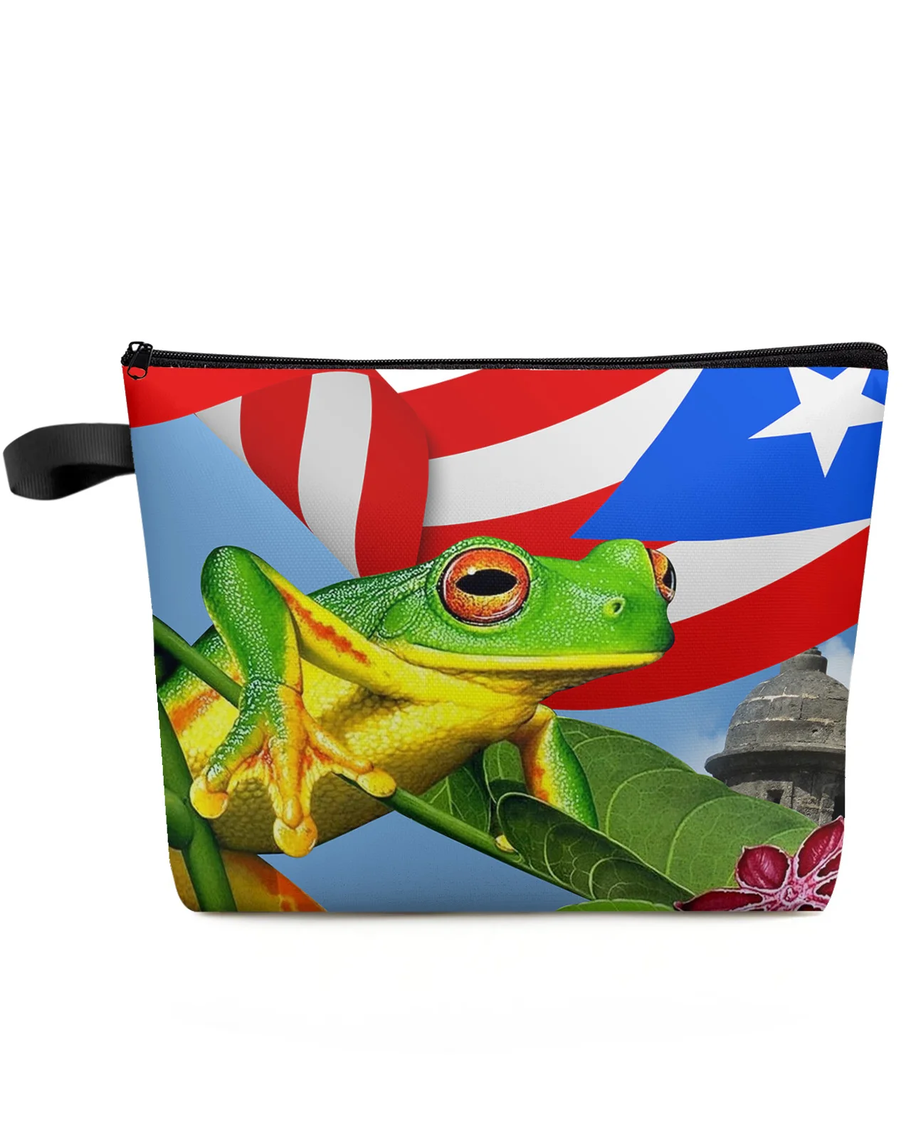 

Puerto Rico Red Eyed Tree Frog Makeup Bag Pouch Travel Essentials Lady Women Cosmetic Bags Toilet Organizer Storage Pencil Case