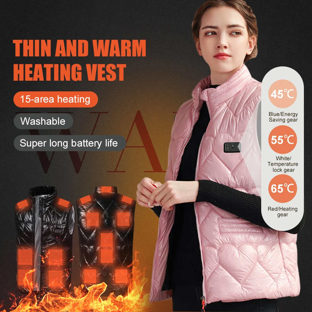 15 Areas Heated Vest Women Men Winter Sleeveless Warm Jacket USB Powered Electric Heating Vest For Outdoor Hiking Camping
15 Areas Heated Vest Women Men Winter Sleeveless Warm Jacket USB Powered Electric Heating Vest For Outdoor Hiking Camping
