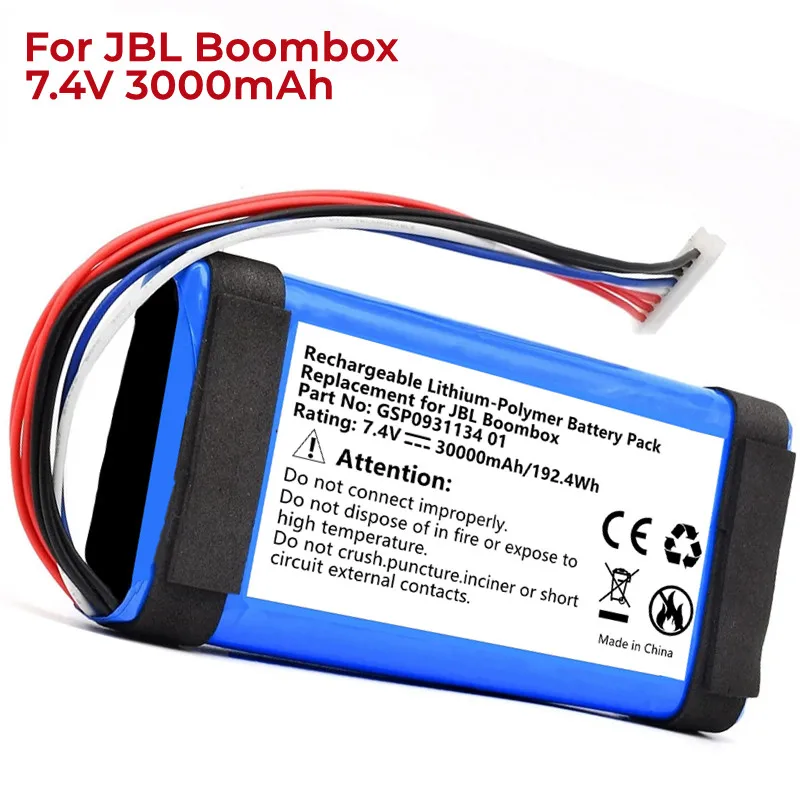 Upgraded 100% Original Brand New 30000mAh GSP0931134 01 Battery for JBL Boombox Player Speaker Battery Battery Tracking Number
Upgraded 100% Original Brand New 30000mAh GSP0931134 01 Battery for JBL Boombox Player Speaker Battery Battery Tracking Number