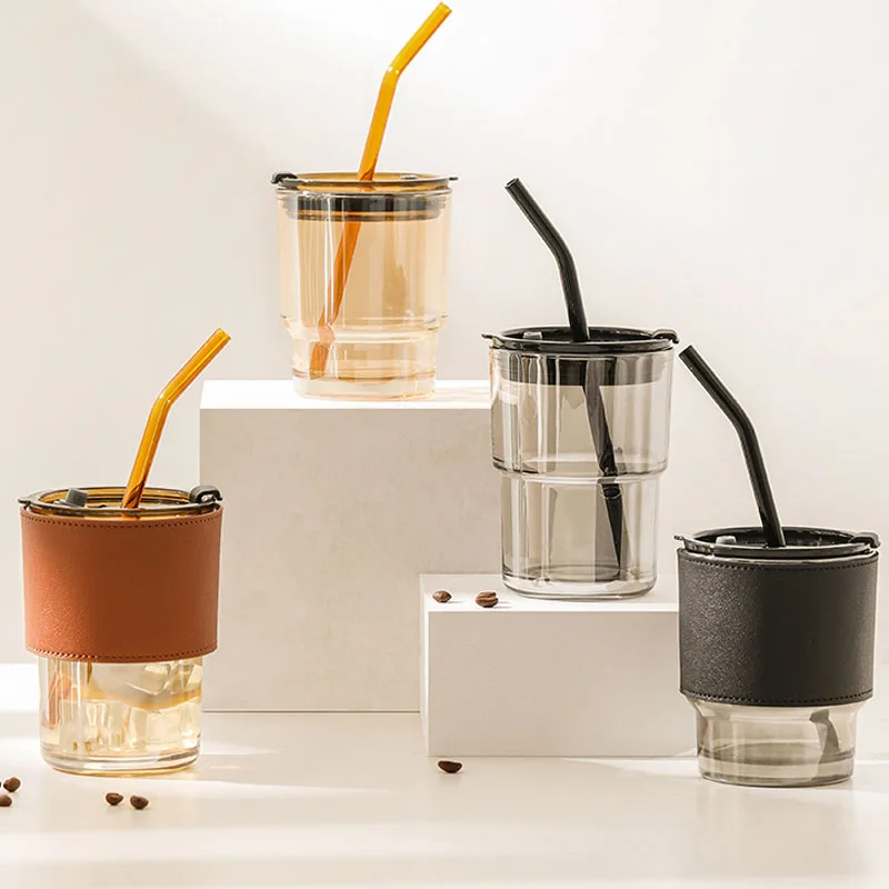 400ml 430ml Coffee Cup Water Bottle Thick Glass Mug Heat-Resistant Milk Juice Cup Drinkware Travel Sealed Non-slip Set Straw Mug
400ml 430ml Coffee Cup Water Bottle Thick Glass Mug Heat-Resistant Milk Juice Cup Drinkware Travel Sealed Non-slip Set Straw Mug