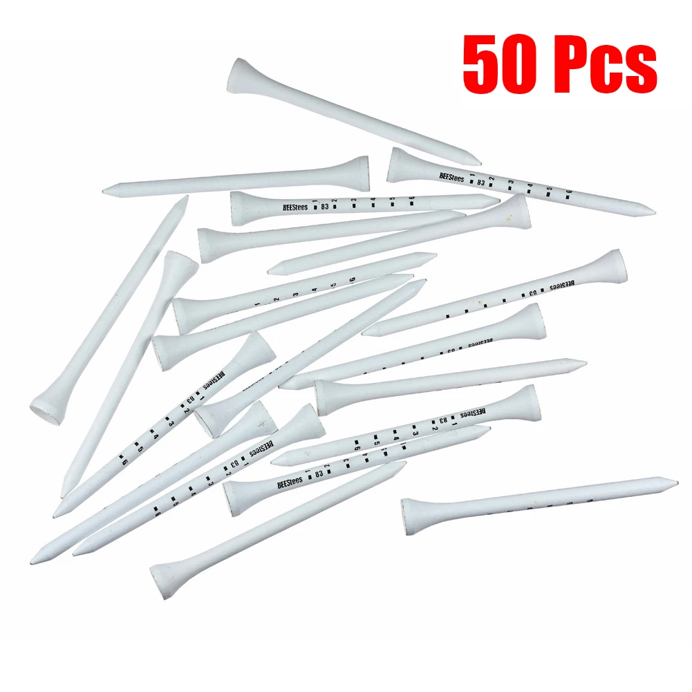 50PCS Professional Golf Tees 83mm White Golf Wood Tee Scale Golfs Tees Reusable Durable Golfs Accessories 8.3cmx1.1cm
50PCS Professional Golf Tees 83mm White Golf Wood Tee Scale Golfs Tees Reusable Durable Golfs Accessories 8.3cmx1.1cm