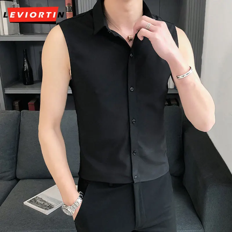 Solid color Men Shirt Summer Basic Sleeveless Shirts For men Turn Down Collar Shirts Men Tops Chemise Homme Camisas Para Hombre 
Solid color Men Shirt Summer Basic Sleeveless Shirts For men Turn Down Collar Shirts Men Tops Chemise Homme Camisas Para Hombre