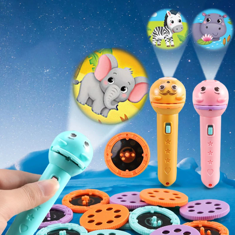 Kids Fun Projector Torch Cartoon Animal Fruit Educational Light Up Toys Baby Flashlight Story Book Fairy Tale Projection Lamp 
Kids Fun Projector Torch Cartoon Animal Fruit Educational Light Up Toys Baby Flashlight Story Book Fairy Tale Projection Lamp