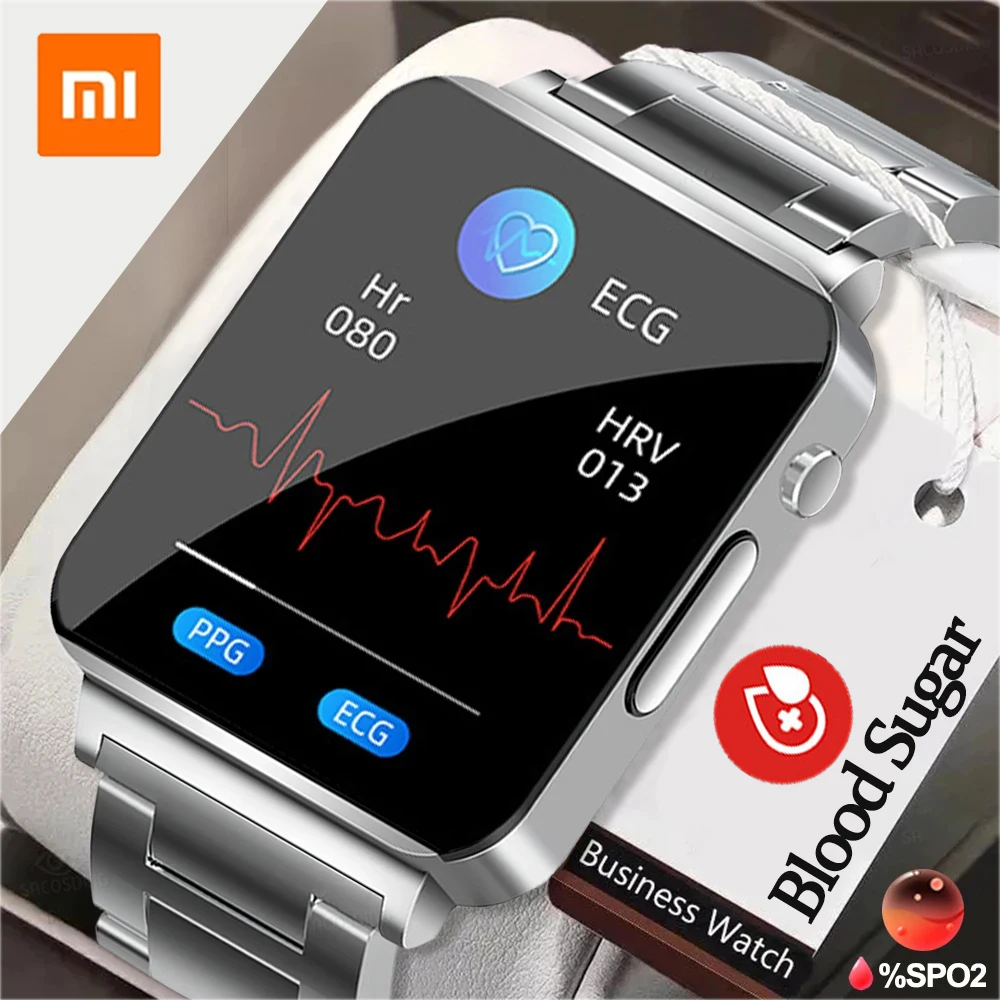 

Смарт-часы Xiaomi с измерением уровня сахара в крови, ЭКГ + ФПГ, измерение артериального давления, температуры тела, смарт-часы для мужчин и женщин, часы, фитнес-трекер