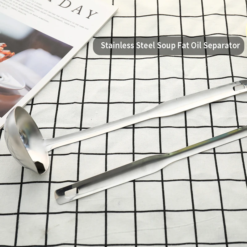 Разделитель жира для супа из нержавеющей стали, ложка-скиммер, дуршлаг для кухни с теплоизоляцией и защитой от ожогов
Разделитель жира для супа из нержавеющей стали, ложка-скиммер, дуршлаг для кухни с теплоизоляцией и защитой от ожогов