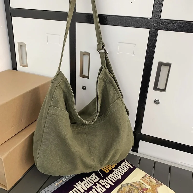 Crossbody bag for women with large capacity, lazy and artistic style, simple canvas , 2023 new college student class 
Crossbody bag for women with large capacity, lazy and artistic style, simple canvas , 2023 new college student class