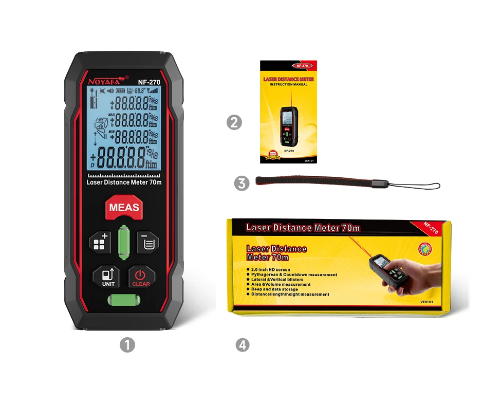 NOYAFA лазерный дальномер NF-270 дальномер 70 м цифровой дальномер с горизонтальными пузырьками дальномер цифровая линейка инструмент
NOYAFA лазерный дальномер NF-270 дальномер 70 м цифровой дальномер с горизонтальными пузырьками дальномер цифровая линейка инструмент