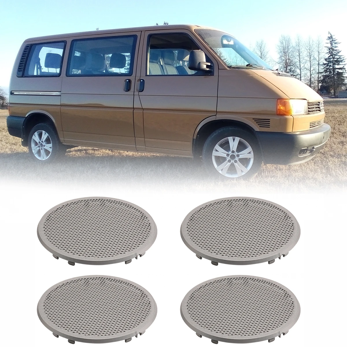 2/4 шт., чехол для динамика автобуса, пылезащитный чехол, серый мультиван для VW T4 703035793C 
2/4 шт., чехол для динамика автобуса, пылезащитный чехол, серый мультиван для VW T4 703035793C