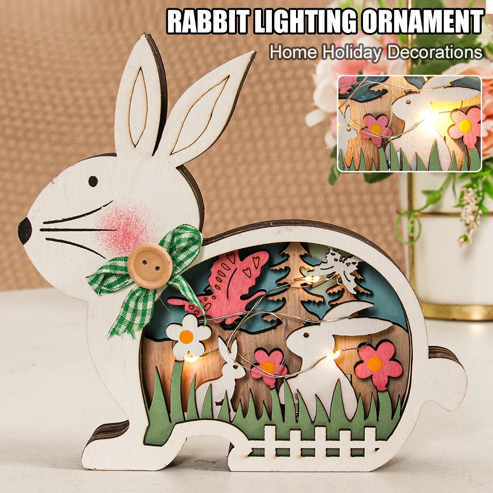 2022 New Easter Decoration for Home Wooden Easter Bunny LED Light Easter Craft Easter Bunny Ornament Decor Easter Egg Decor Lamp
2022 New Easter Decoration for Home Wooden Easter Bunny LED Light Easter Craft Easter Bunny Ornament Decor Easter Egg Decor Lamp