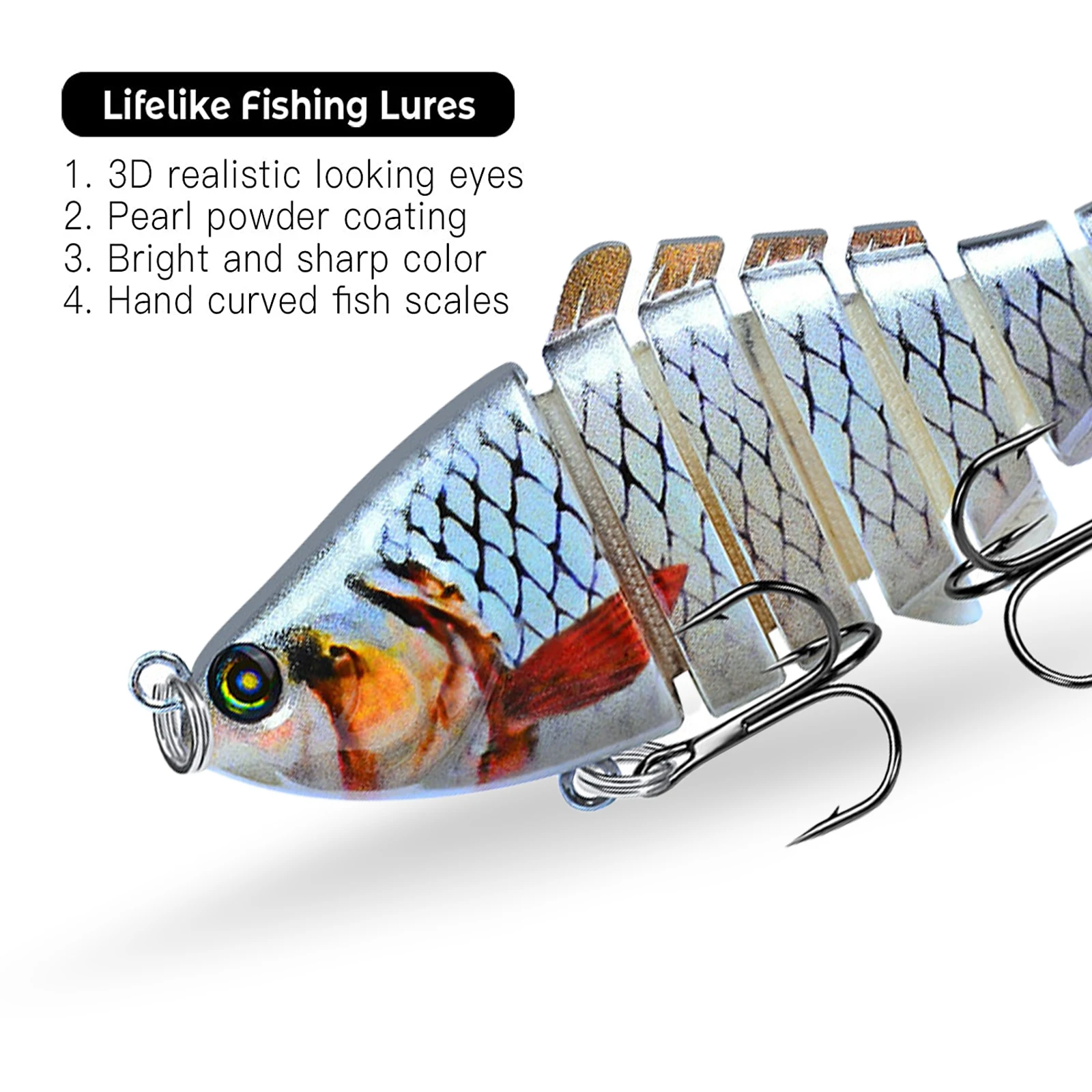 5pcs/set Fishing Lures For Bass Multi-section Fish 7-section Bionic Bait Fishing Lures Kit 10cm Artificial Plastic Hard Bait Kit
5pcs/set Fishing Lures For Bass Multi-section Fish 7-section Bionic Bait Fishing Lures Kit 10cm Artificial Plastic Hard Bait Kit