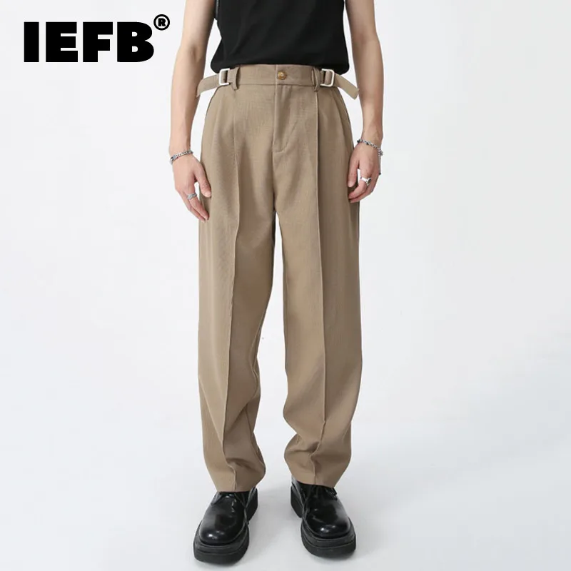 Мужские прямые брюки IEFB с поясом, повседневные корейские модные однотонные брюки с высокой талией, новинка весны 2023, 9A7796
Мужские прямые брюки IEFB с поясом, повседневные корейские модные однотонные брюки с высокой талией, новинка весны 2023, 9A7796