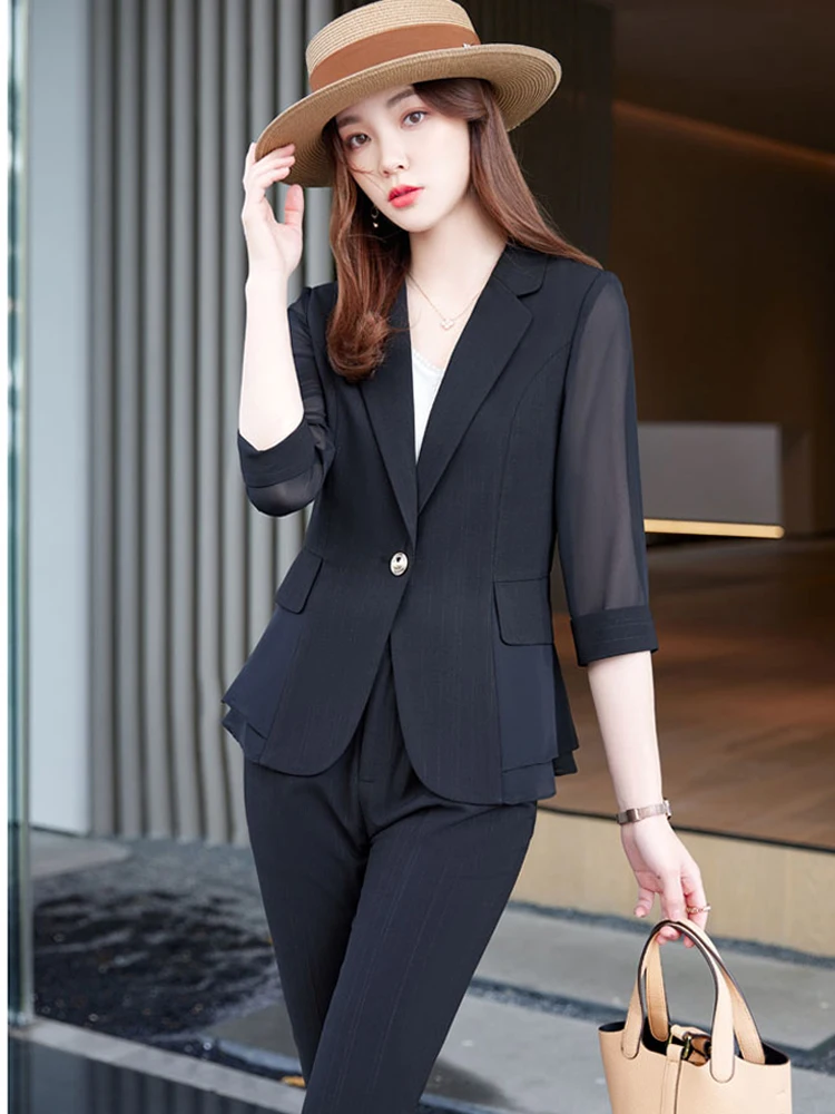 Женский шифоновый пиджак с оборками, модный элегантный тонкий пиджак, верхняя одежда для офиса, лето 2022
Женский шифоновый пиджак с оборками, модный элегантный тонкий пиджак, верхняя одежда для офиса, лето 2022