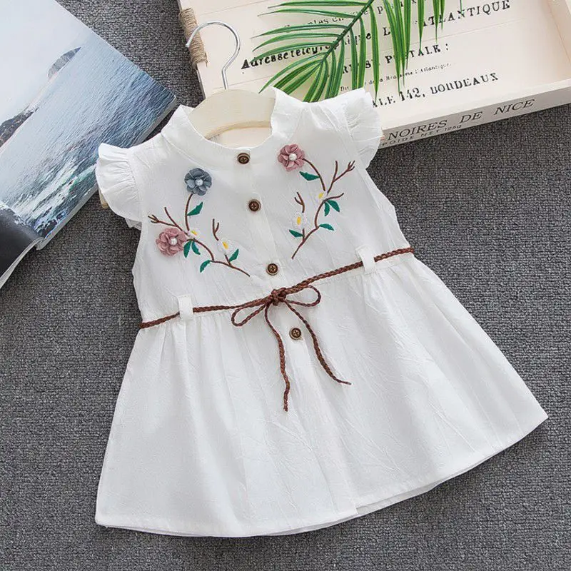Kids Vintage Embroidered Dress Summer Sleeveless Ruffles Elegant Dress For Girl Casual Princess White Dresses Children's Clothes
Kids Vintage Embroidered Dress Summer Sleeveless Ruffles Elegant Dress For Girl Casual Princess White Dresses Children's Clothes