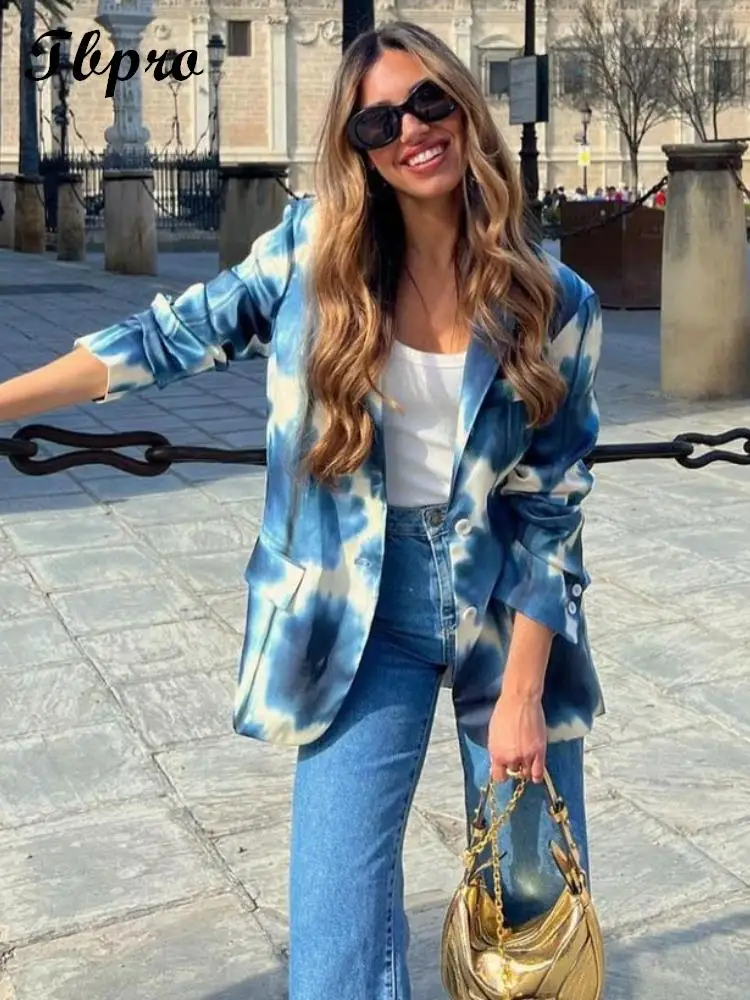 Women Tie-Dyed Thin Blazer Suits Sets Elegant Silk Soft Long Sleeve OL Jacket 2023 New Spring Female Wide Leg Print Pants Sets
Women Tie-Dyed Thin Blazer Suits Sets Elegant Silk Soft Long Sleeve OL Jacket 2023 New Spring Female Wide Leg Print Pants Sets
