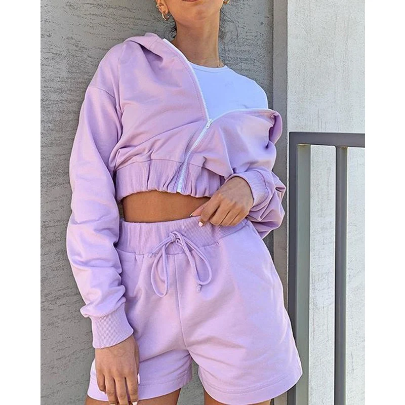 Autumn Fashion Lapel Zipper Outwear+Drawstring Shorts Set Female Casual Solid Sweatshirts Set Long Sleeve Sports Suit Streetwear
Autumn Fashion Lapel Zipper Outwear+Drawstring Shorts Set Female Casual Solid Sweatshirts Set Long Sleeve Sports Suit Streetwear