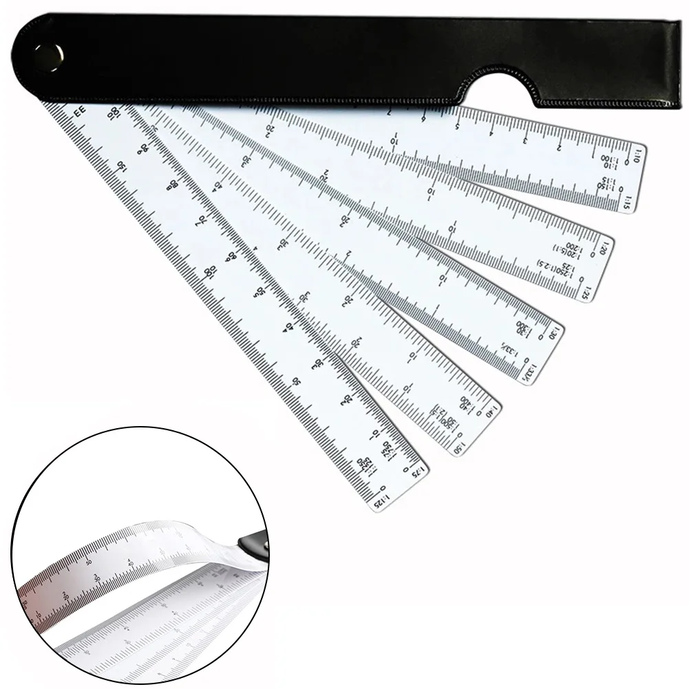 Multi-function Fan-shaped Scale Ruler Folding Fan Plastic 19.5x2.9 Cm For Engineering Architects Design Drawing Through Measurin
Multi-function Fan-shaped Scale Ruler Folding Fan Plastic 19.5x2.9 Cm For Engineering Architects Design Drawing Through Measurin