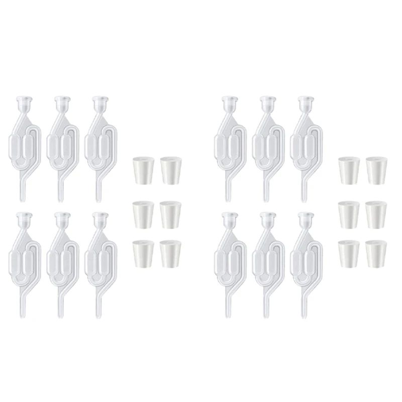 12 S-Shape Exhaust Seal Valve With Rubber Stopper Twin Airlock For Wine Making, Beer Brewing Glass Carboy Fermenter
12 S-Shape Exhaust Seal Valve With Rubber Stopper Twin Airlock For Wine Making, Beer Brewing Glass Carboy Fermenter