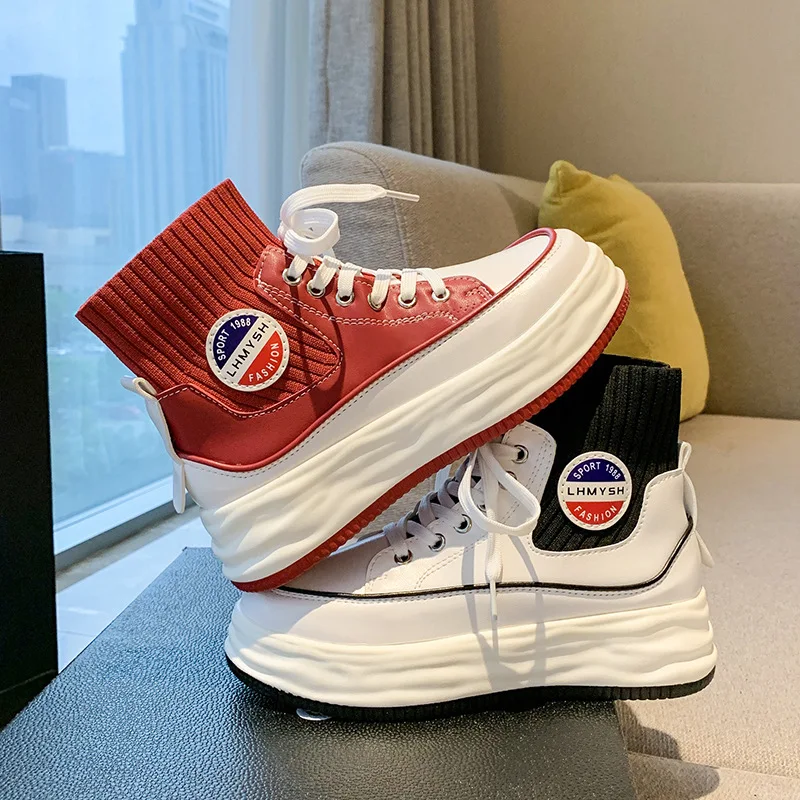 Fashion Canvas Sneakers Shoes for Women Chunky Platform Vulcanized Female Footwear Casual Lace Up Flats Sports White
Fashion Canvas Sneakers Shoes for Women Chunky Platform Vulcanized Female Footwear Casual Lace Up Flats Sports White