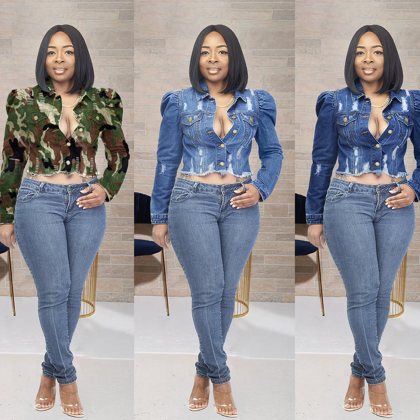 Женская джинсовая куртка, повседневная короткая джинсовая куртка на пуговицах, модная рваная верхняя одежда с рукавами-фонариками, весна-л...
Женская джинсовая куртка, повседневная короткая джинсовая куртка на пуговицах, модная рваная верхняя одежда с рукавами-фонариками, весна-л...