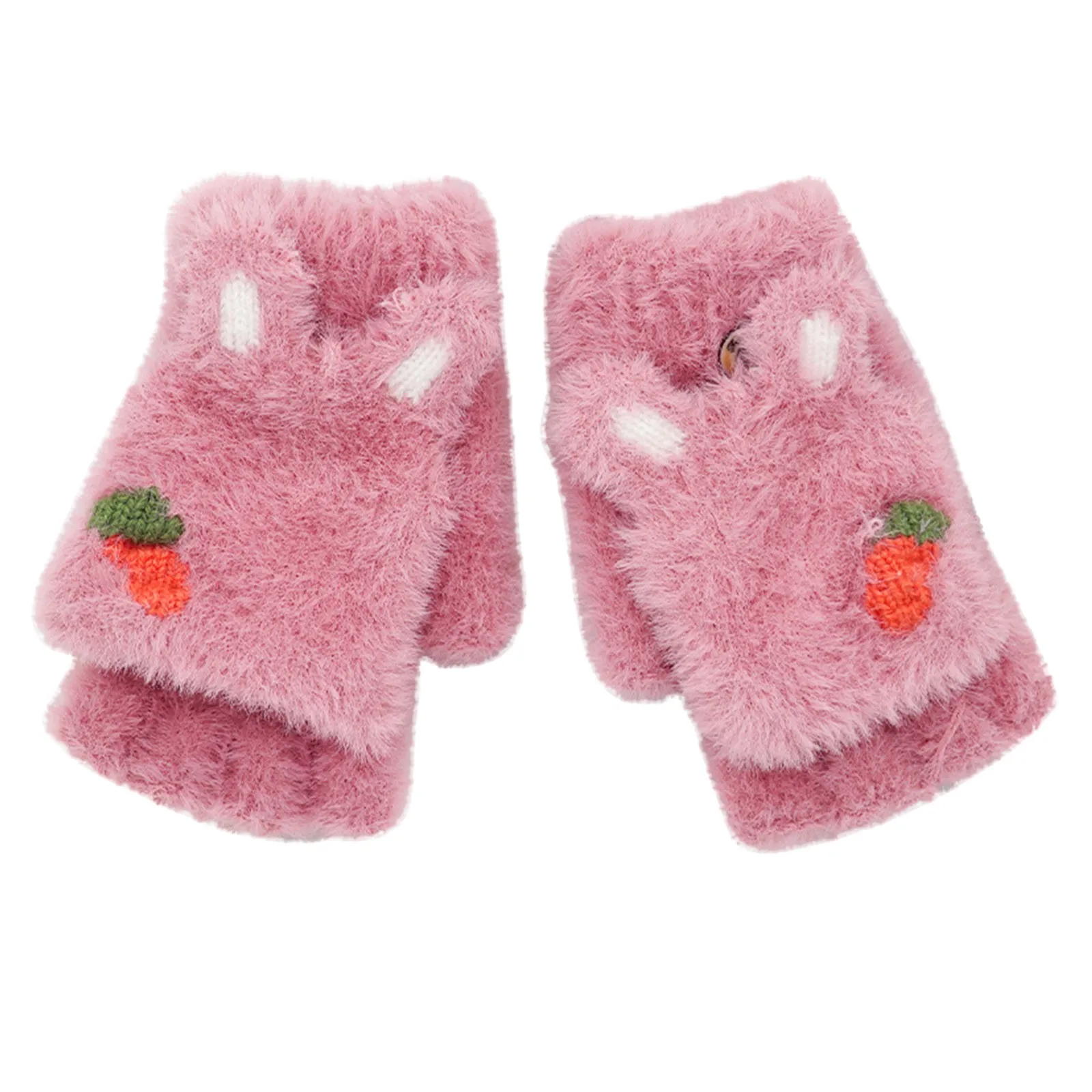 Kids Winter Warm Thicken Gloves Girls Boys Carrot Pattern Gloves Plush Half Finger Flip Warm Knit Kids Unisex Mittens 5G
Kids Winter Warm Thicken Gloves Girls Boys Carrot Pattern Gloves Plush Half Finger Flip Warm Knit Kids Unisex Mittens 5G