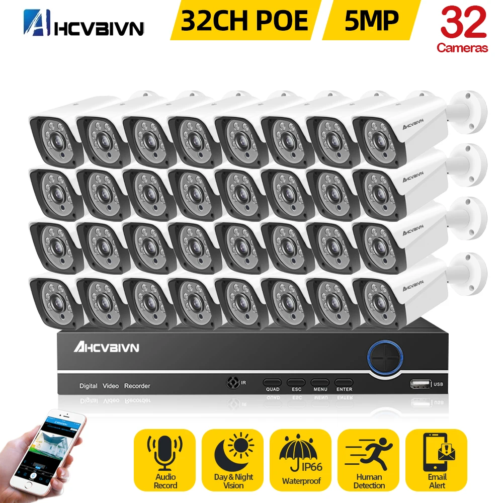 AHCVBIVN 32CH 4K NVR 48V 8MP CCTV Security Outdoor Camera One Way Audio Infrared Night Vision POE IP Camera Video Surveillance
AHCVBIVN 32CH 4K NVR 48V 8MP CCTV Security Outdoor Camera One Way Audio Infrared Night Vision POE IP Camera Video Surveillance