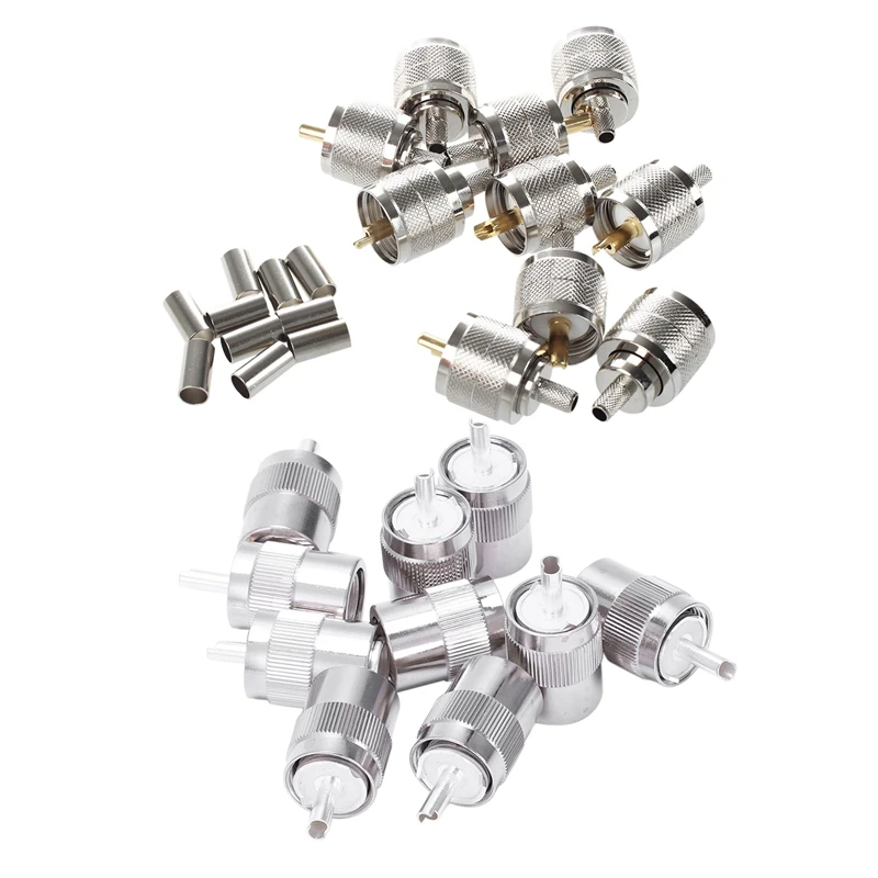 HOT-10 Pcs Connector UHF Male Pl259 Plug Crimp & 10Pcs Connector UHF Male PL259 Plug Solder Straight
HOT-10 Pcs Connector UHF Male Pl259 Plug Crimp & 10Pcs Connector UHF Male PL259 Plug Solder Straight
