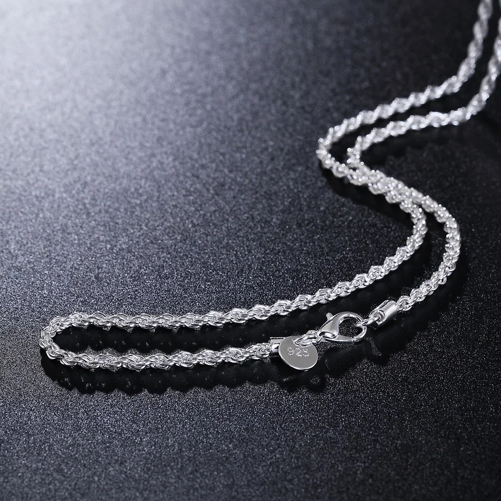 925 Sterling Silver Necklace 16/18/20/22/24 Inches Beautifully 3MM twisted rope chain for Women Fashion Jewelry Gifts
925 Sterling Silver Necklace 16/18/20/22/24 Inches Beautifully 3MM twisted rope chain for Women Fashion Jewelry Gifts