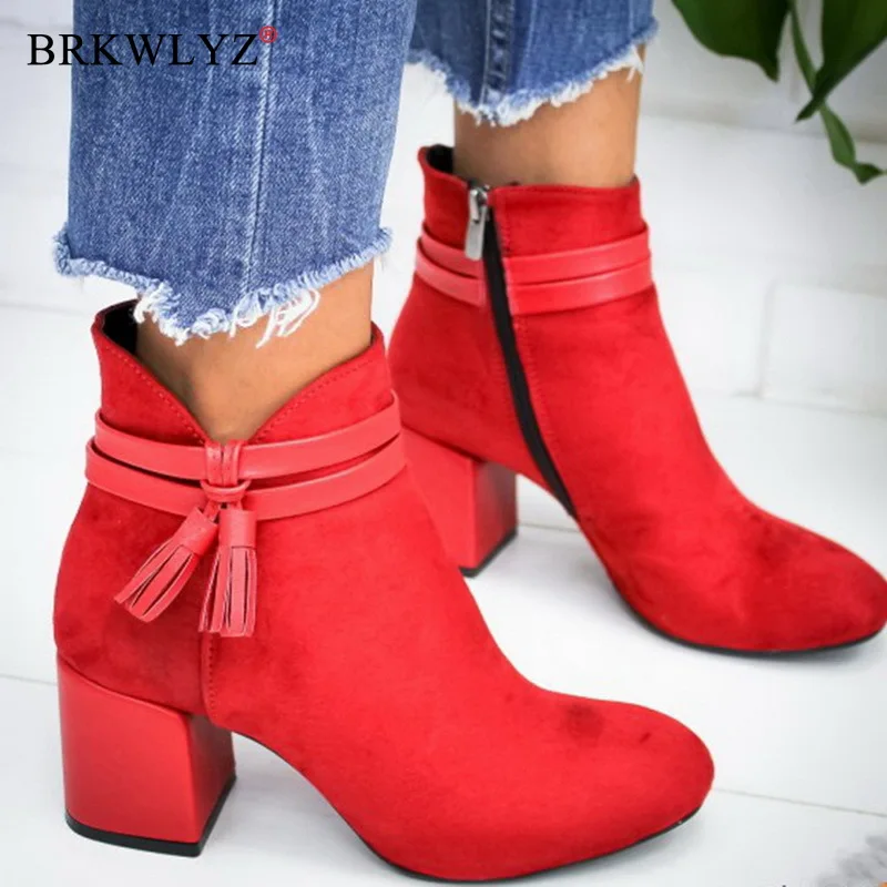 WHNB Red Tassel Ankle Shoes Women's Shoes Single Boots Autumn Winter Pointed Toe Thick With Short Boots
WHNB Red Tassel Ankle Shoes Women's Shoes Single Boots Autumn Winter Pointed Toe Thick With Short Boots