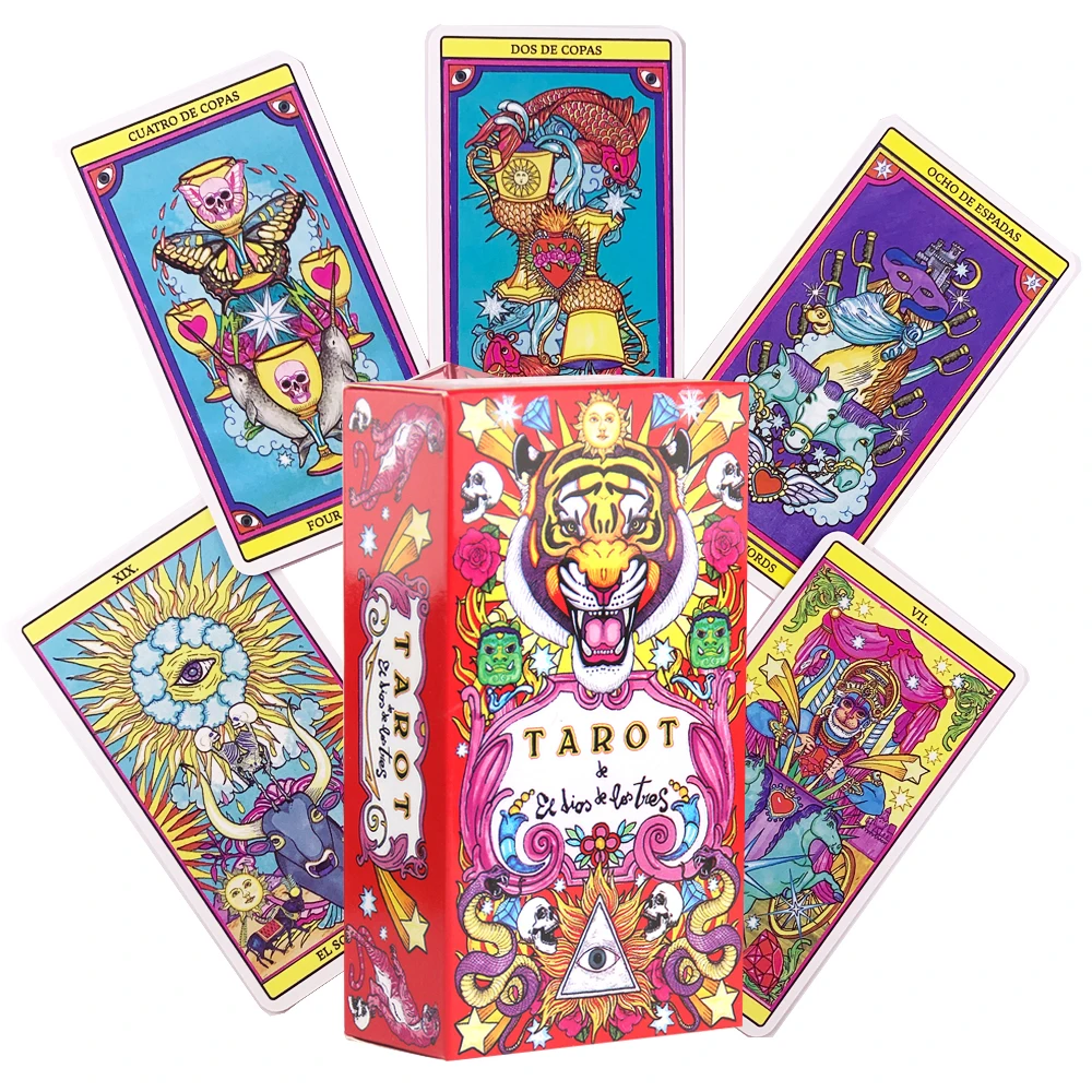 

The God of The Three Tarot Deck Board Game Mysterious Divination Deck Family Party Games English Version Vintage Color Cards