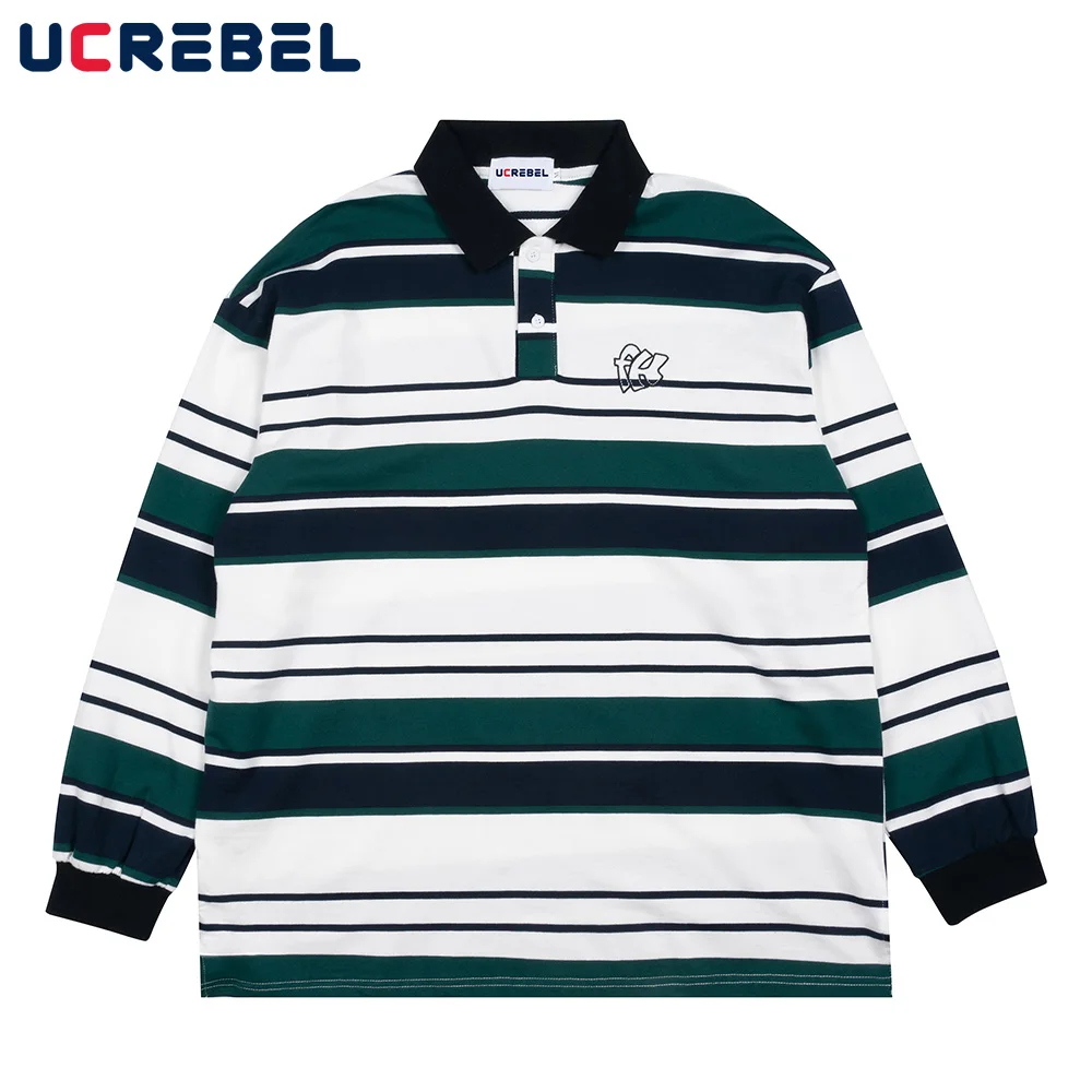 Lrregular Stripe Polo Shirt Mens Autumn Letter Embroidered Casual Long Sleeve Streetwear Color Block Lapel Loose Top Men
Lrregular Stripe Polo Shirt Mens Autumn Letter Embroidered Casual Long Sleeve Streetwear Color Block Lapel Loose Top Men