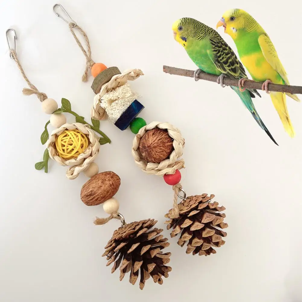 Bird Parrots Chew Toy With Corn Bark Pine Cones Rattan Ball Oral Care Improves Dental-health For Relieve Boredom
Bird Parrots Chew Toy With Corn Bark Pine Cones Rattan Ball Oral Care Improves Dental-health For Relieve Boredom