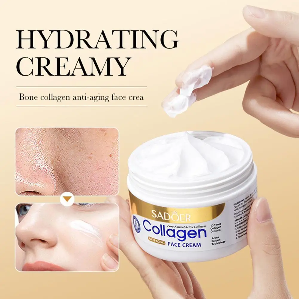 

100g SADOER Active Collagen Anti-Aging Face Cream Fade Elasticity Care Skin Plump Expression Anti-wrinkle Wrinkles Increase X0O4