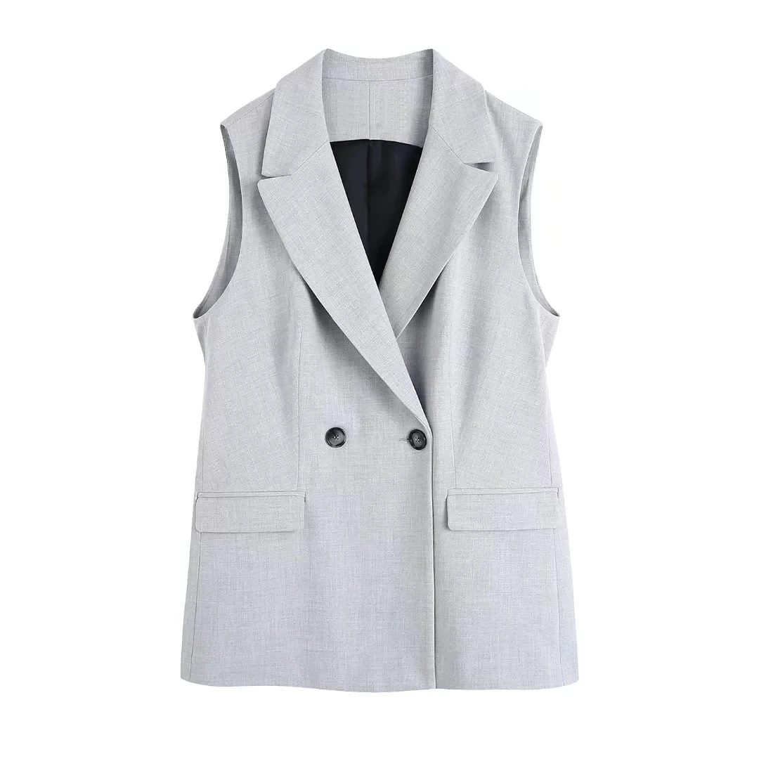 XITIMEAO Women Fashion Double Breasted Wrap Waistcoat Vintage Sleeveless Flap Pockets Female Outerwear Chic Tops
XITIMEAO Women Fashion Double Breasted Wrap Waistcoat Vintage Sleeveless Flap Pockets Female Outerwear Chic Tops