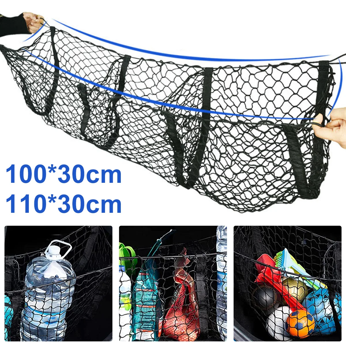Hot Rear Cargo Net Heavy Duty Elastic Mesh Storage Organizer Large Capacity Stretchable Trunk Storage Net with Mounting
Hot Rear Cargo Net Heavy Duty Elastic Mesh Storage Organizer Large Capacity Stretchable Trunk Storage Net with Mounting