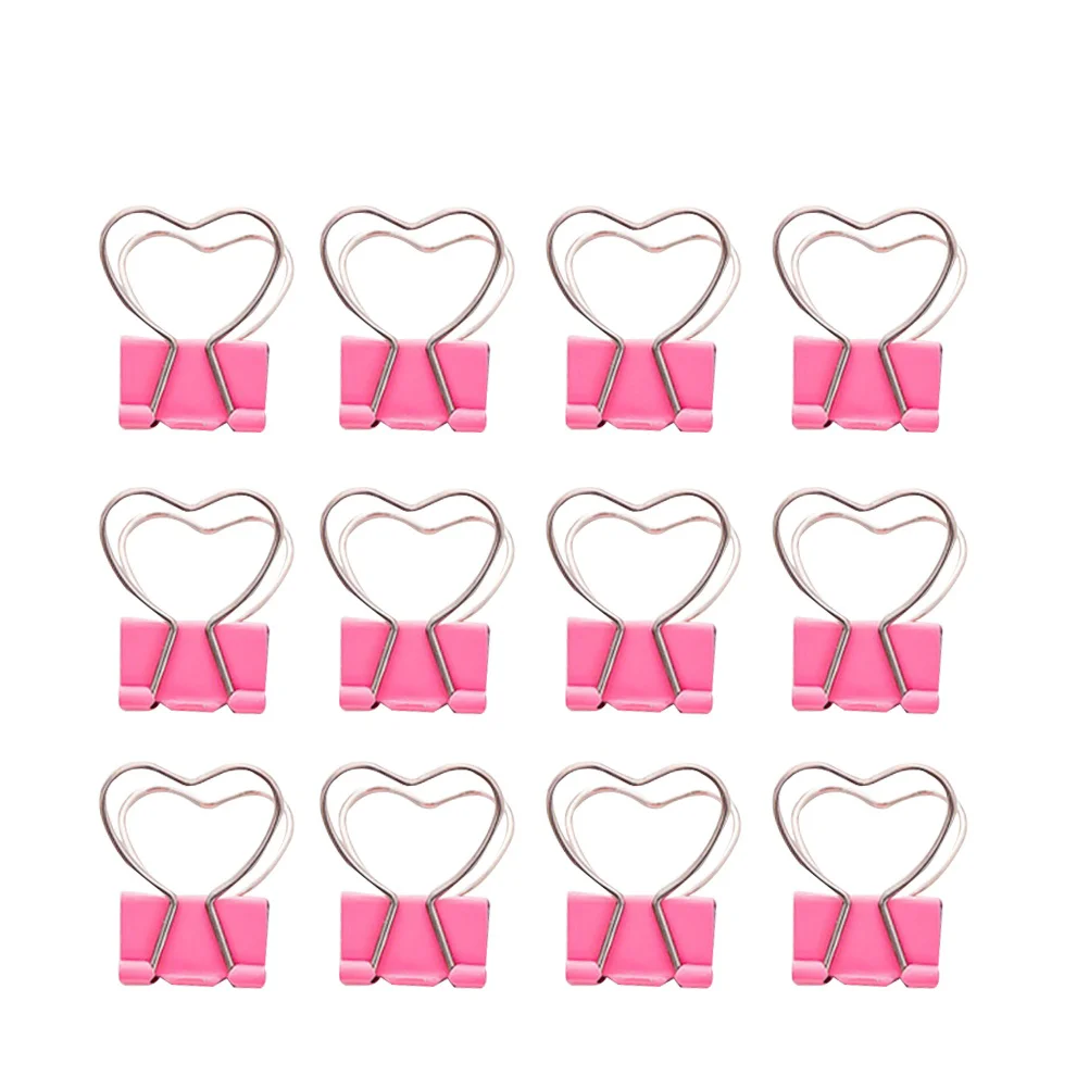 12pcs Metal Mini Binder Clips with Heart Shaped Handle Decorative Paper Clips Notes Letter Paper Clip for Office Home School
12pcs Metal Mini Binder Clips with Heart Shaped Handle Decorative Paper Clips Notes Letter Paper Clip for Office Home School