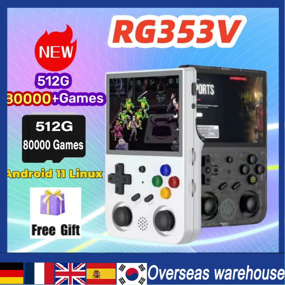 512G RG353V RG353VS ANBERNIC Android11 Linux OS оригинальные Ретро игры 3,5 дюймов 640*480 ручной эмулятор консоли 80000 сумка для игр
512G RG353V RG353VS ANBERNIC Android11 Linux OS оригинальные Ретро игры 3,5 дюймов 640*480 ручной эмулятор консоли 80000 сумка для игр