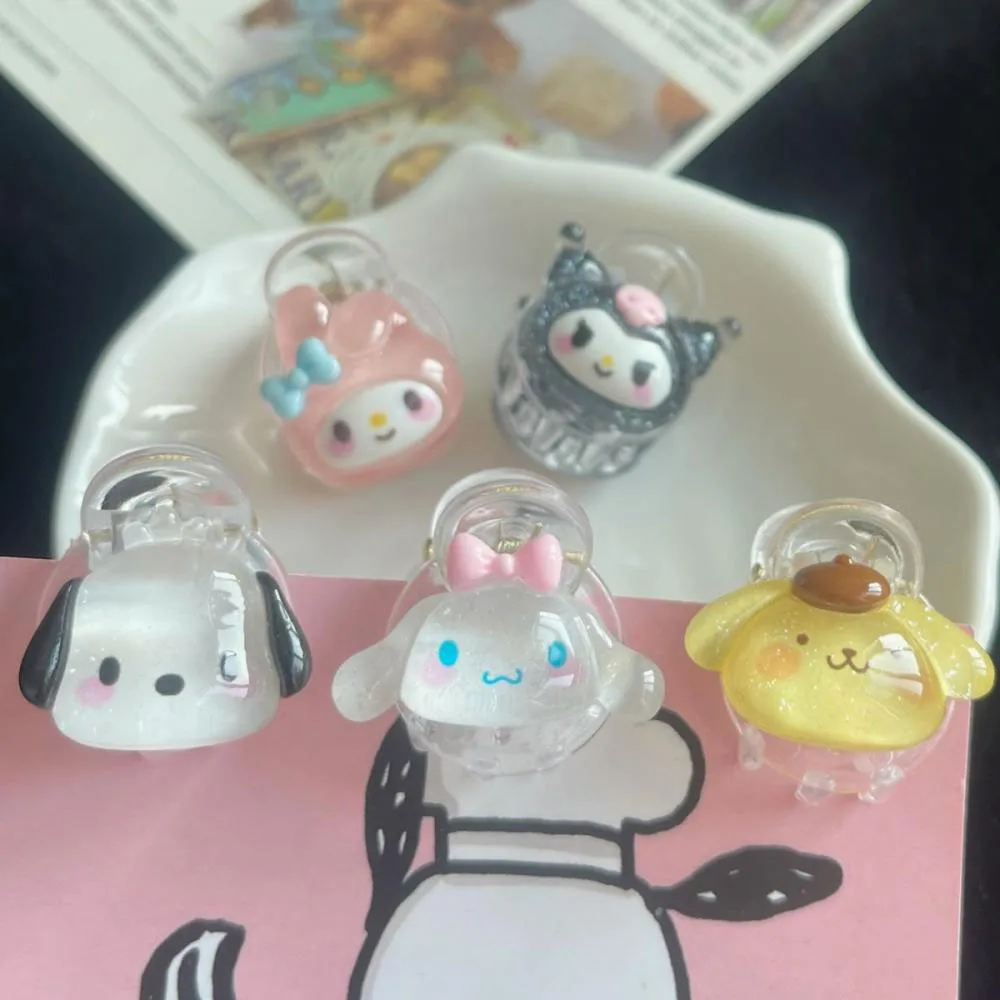 Kawaii Sanrioed аксессуары клипса мультфильм аниме Cinnamoroll MyMelody Kuromi помпон Purin девушки