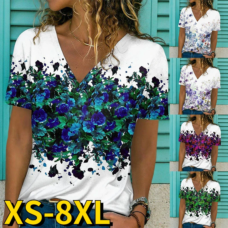 Футболка женская с цветочным принтом, пикантная облегающая свободная Удобная рубашка с V-образным вырезом, с коротким рукавом, повседневная...
Футболка женская с цветочным принтом, пикантная облегающая свободная Удобная рубашка с V-образным вырезом, с коротким рукавом, повседневная...