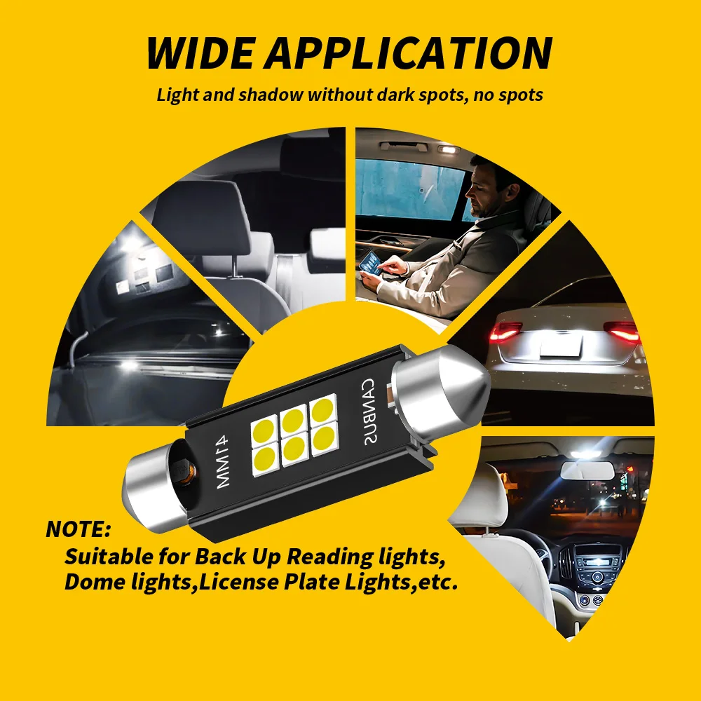 DXZ 10Pcs Festoon-41MM C5W C10W LED Bulbs Canbus 3030 6-SMD NO ERROR Car Interior Map Dome Reading Lights 12V/24V 3W Auto Lamp
DXZ 10Pcs Festoon-41MM C5W C10W LED Bulbs Canbus 3030 6-SMD NO ERROR Car Interior Map Dome Reading Lights 12V/24V 3W Auto Lamp