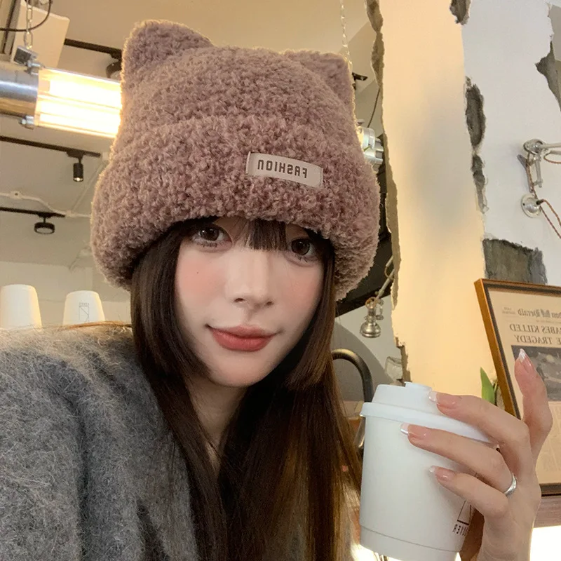 Korean Cute Cartoon Bear Ear Beanies Hat Student Wild Warm Thickened Knitted Cap Autumn and Winter Ear Protection Women's Hats
Korean Cute Cartoon Bear Ear Beanies Hat Student Wild Warm Thickened Knitted Cap Autumn and Winter Ear Protection Women's Hats