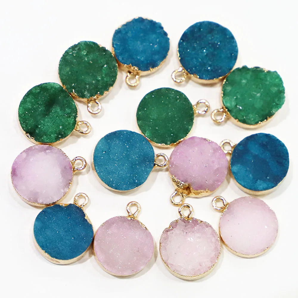 Natural Stone Round Gold Phnom Penh Agate Pendant Necklace Druzy Charm Mineral Healing Bracelet Making Jewelry Wholesale 10 Pcs
Natural Stone Round Gold Phnom Penh Agate Pendant Necklace Druzy Charm Mineral Healing Bracelet Making Jewelry Wholesale 10 Pcs