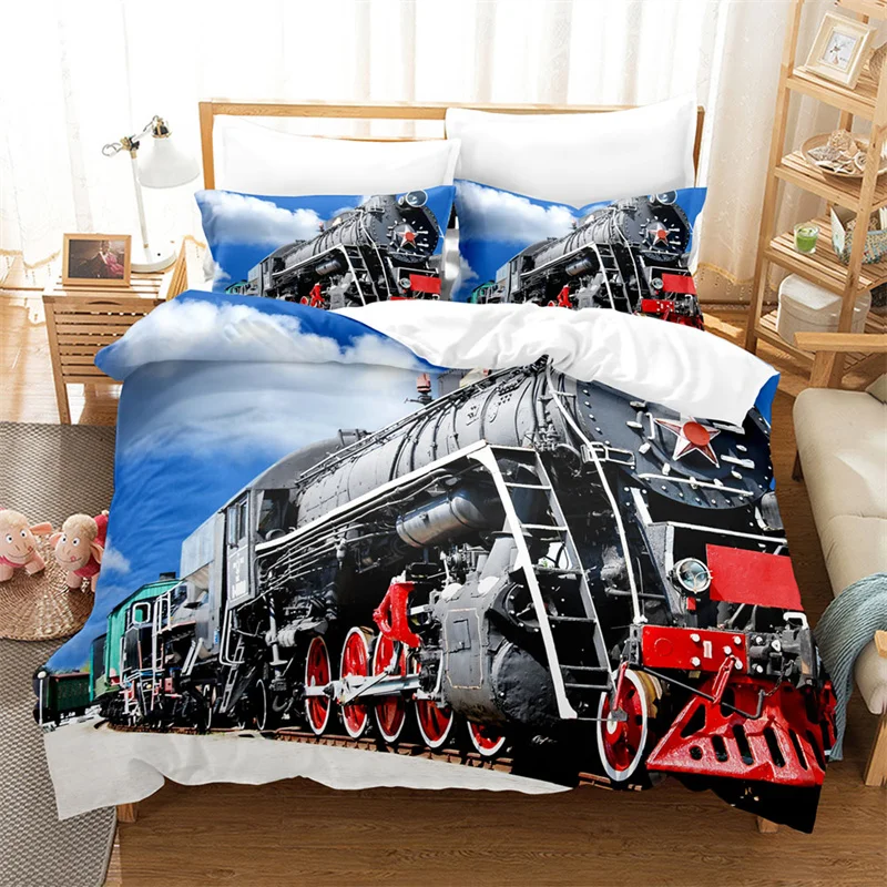 Steam Engine Duvet Cover King Size Microfiber Locomotive Train on Steel Railway Track Travel Adventure Graphic Print Bedding Set
Steam Engine Duvet Cover King Size Microfiber Locomotive Train on Steel Railway Track Travel Adventure Graphic Print Bedding Set