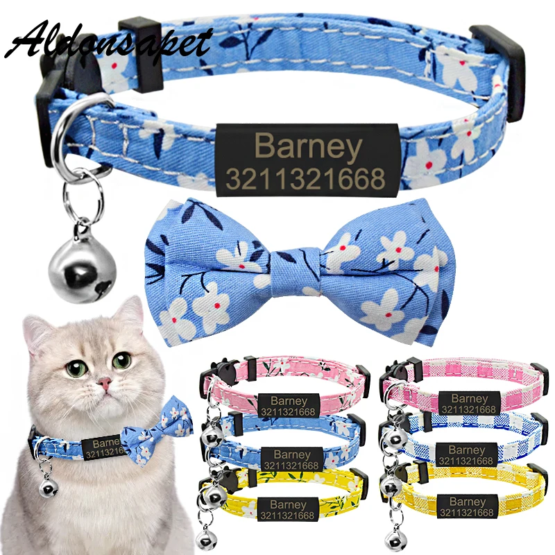 Cute Bowtie Cat Collar Personalized Nameplate Adjustable Bowknot Cat Collar Bell Necklace Custom Engraved Name Tag Cat Collar
Cute Bowtie Cat Collar Personalized Nameplate Adjustable Bowknot Cat Collar Bell Necklace Custom Engraved Name Tag Cat Collar