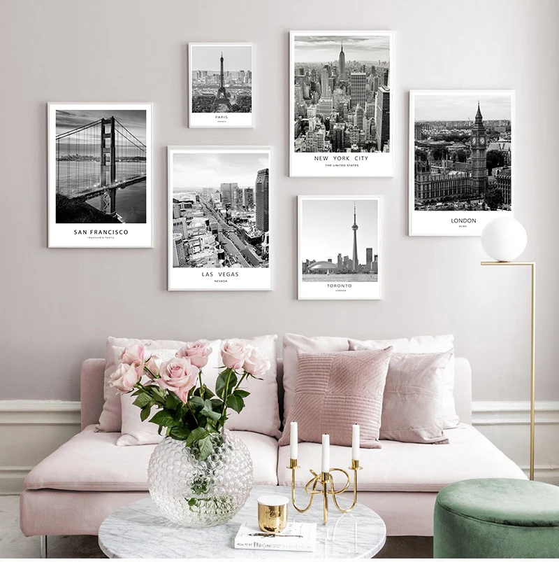 Black White Canvas Painting World City Landscape Paris London New York Poster Prints Nordic Style Wall Art Picture Home Decor
Black White Canvas Painting World City Landscape Paris London New York Poster Prints Nordic Style Wall Art Picture Home Decor