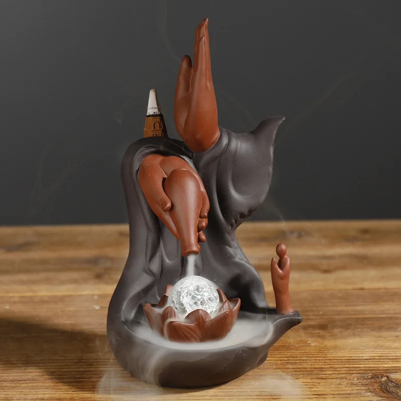 N 2109 New Ceramic Backflow Incense Burner Bergamot LED Light Sticks Holder Smell Removing Cense Base Guanyin Bottle Home Decor
N 2109 New Ceramic Backflow Incense Burner Bergamot LED Light Sticks Holder Smell Removing Cense Base Guanyin Bottle Home Decor