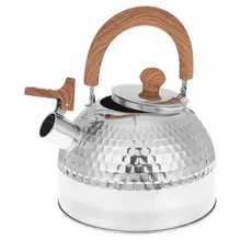 3L Stainless Steel Whistling Tea Kettle Stovetops Food Grade Teapot With Heat-proof Handle For Trips Hiking Home Cooking
